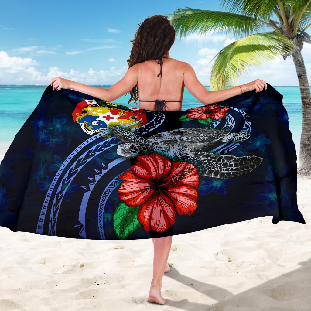 Tonga Polynesian Sarong - Blue Turtle Hibiscus - Polynesian Pride