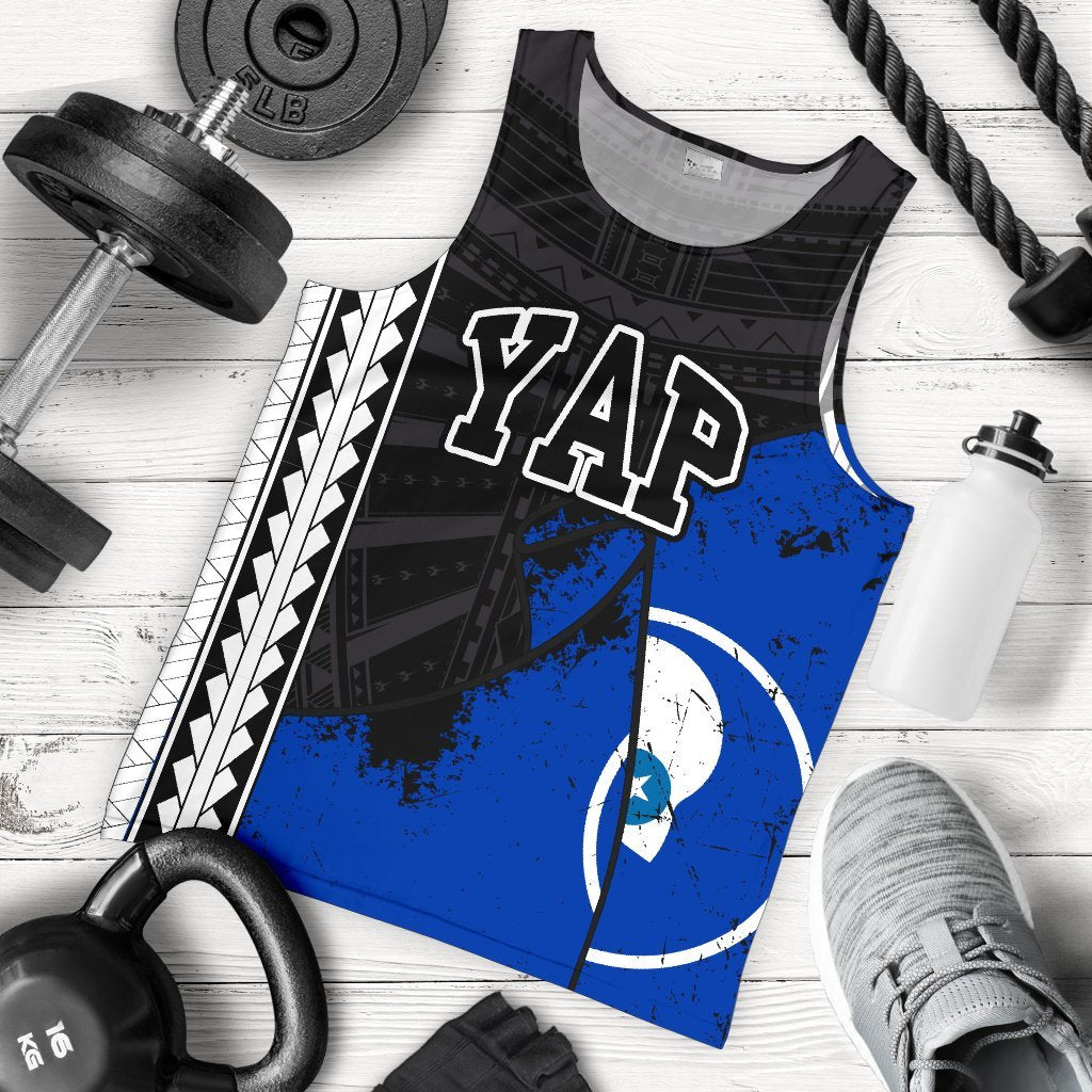 Yap Special Grunge Flag Black Men's Tank Top A0 - Polynesian Pride