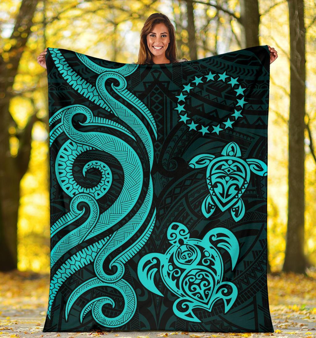 Cook Islands Premium Blanket - Reggae Tentacle Turtle - Polynesian Pride