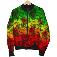 Polynesian Men's Bomber Jacket - Reggae Hibiscus Patterns - Polynesian Pride