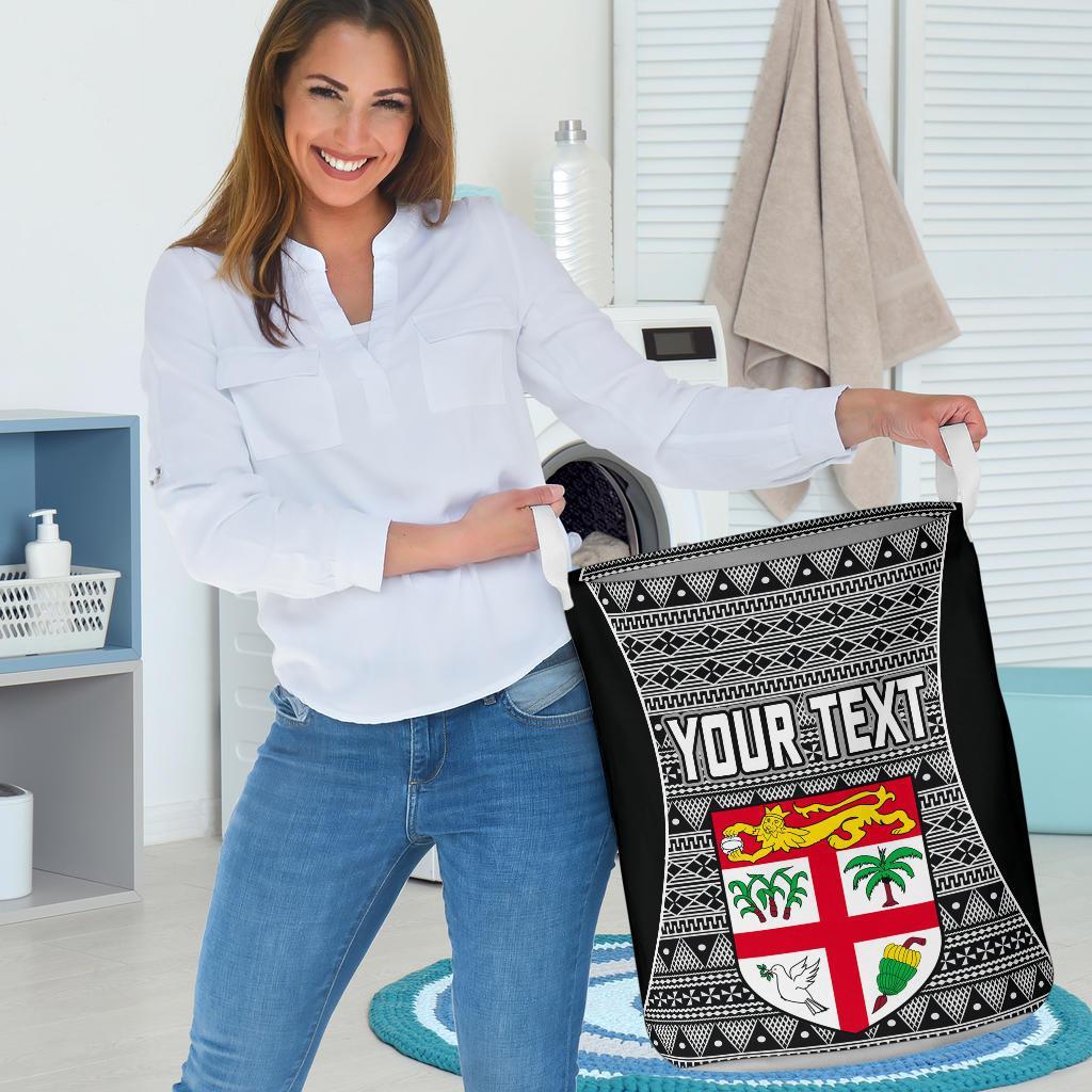Fiji Custom Personalised Laundry Basket - Tapa Pattern Sport Style - Polynesian Pride