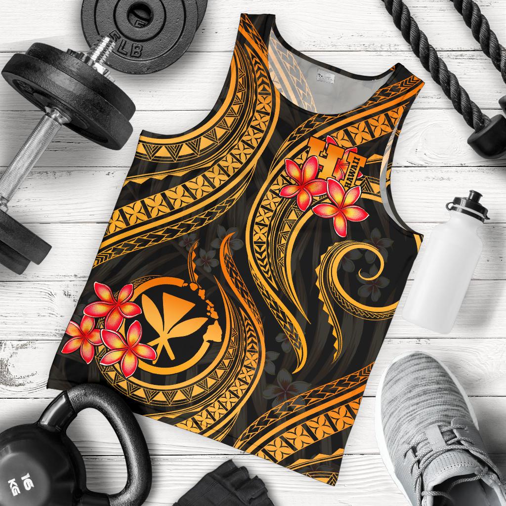 Polynesian Hawaii Men Tank Top - Gold Plumeria - Polynesian Pride