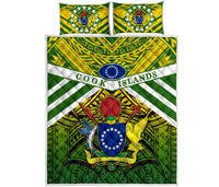 Cook Islands Rugby Quilt Bed Set Spirit Green - Polynesian Pride