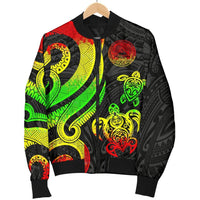 American Samoa Men's Bomber Jacket - Reggae Tentacle Turtle - Polynesian Pride