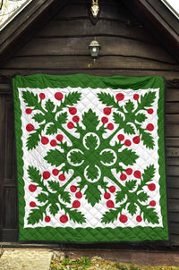 Hawaiian Fresh Fruit Tropical Pattern Premium Quilt - Green - Argu Style - AH - Polynesian Pride