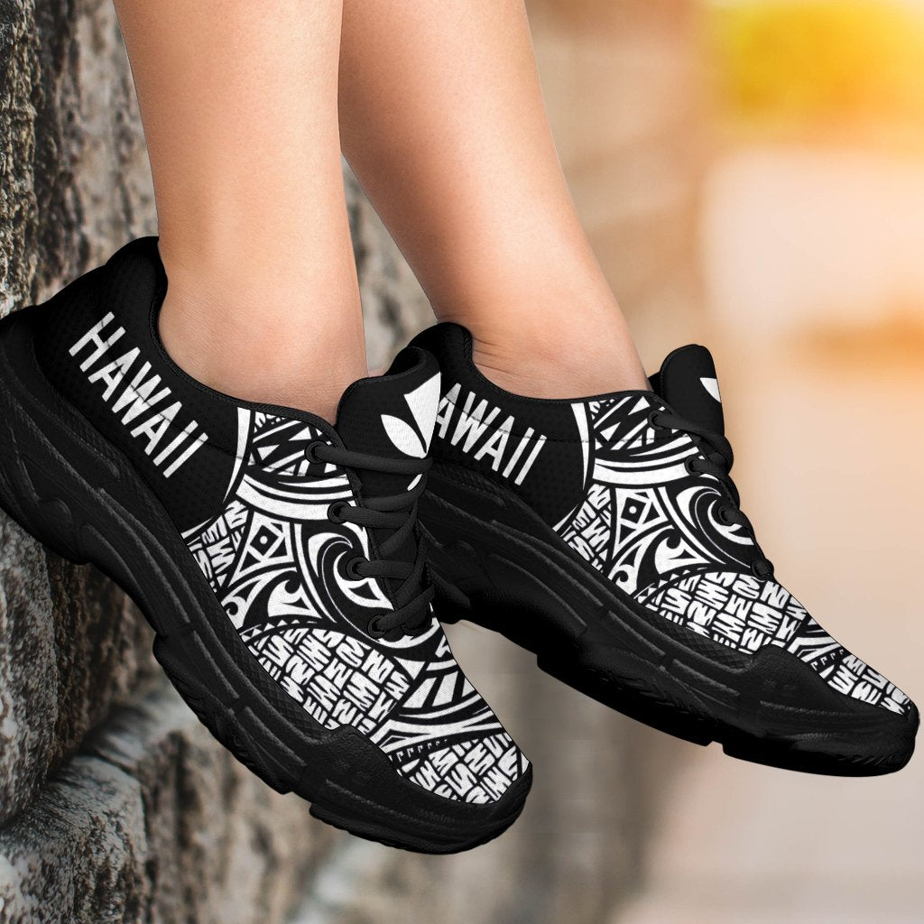 Kanaka White Chunky Sneakers White - Circle Style - Polynesian Pride