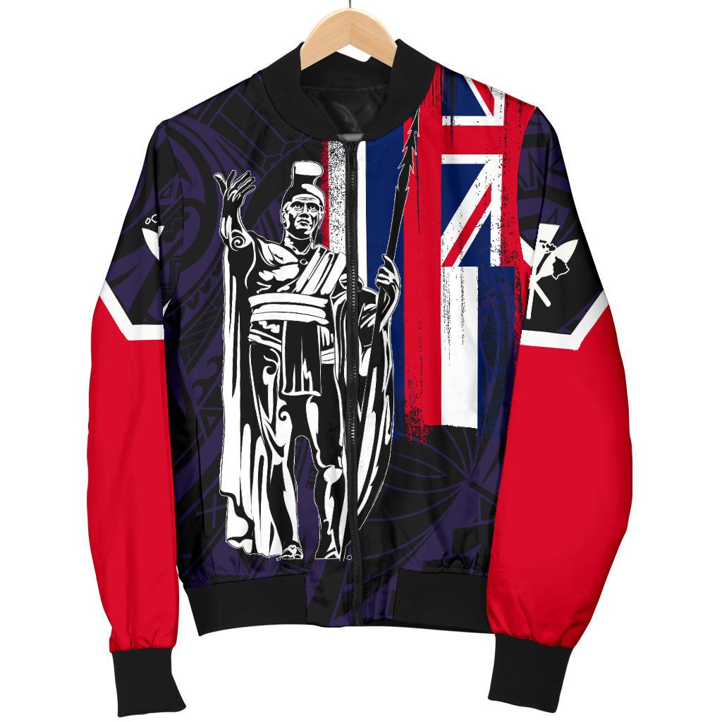 Hawaii King Flag Polynesian Women's Bomber Jacket - Purple - Polynesian Pride