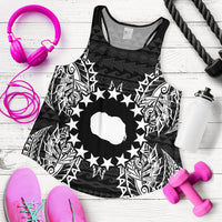 Cook Islands Polynesian Women Tank Top Map Black - Polynesian Pride