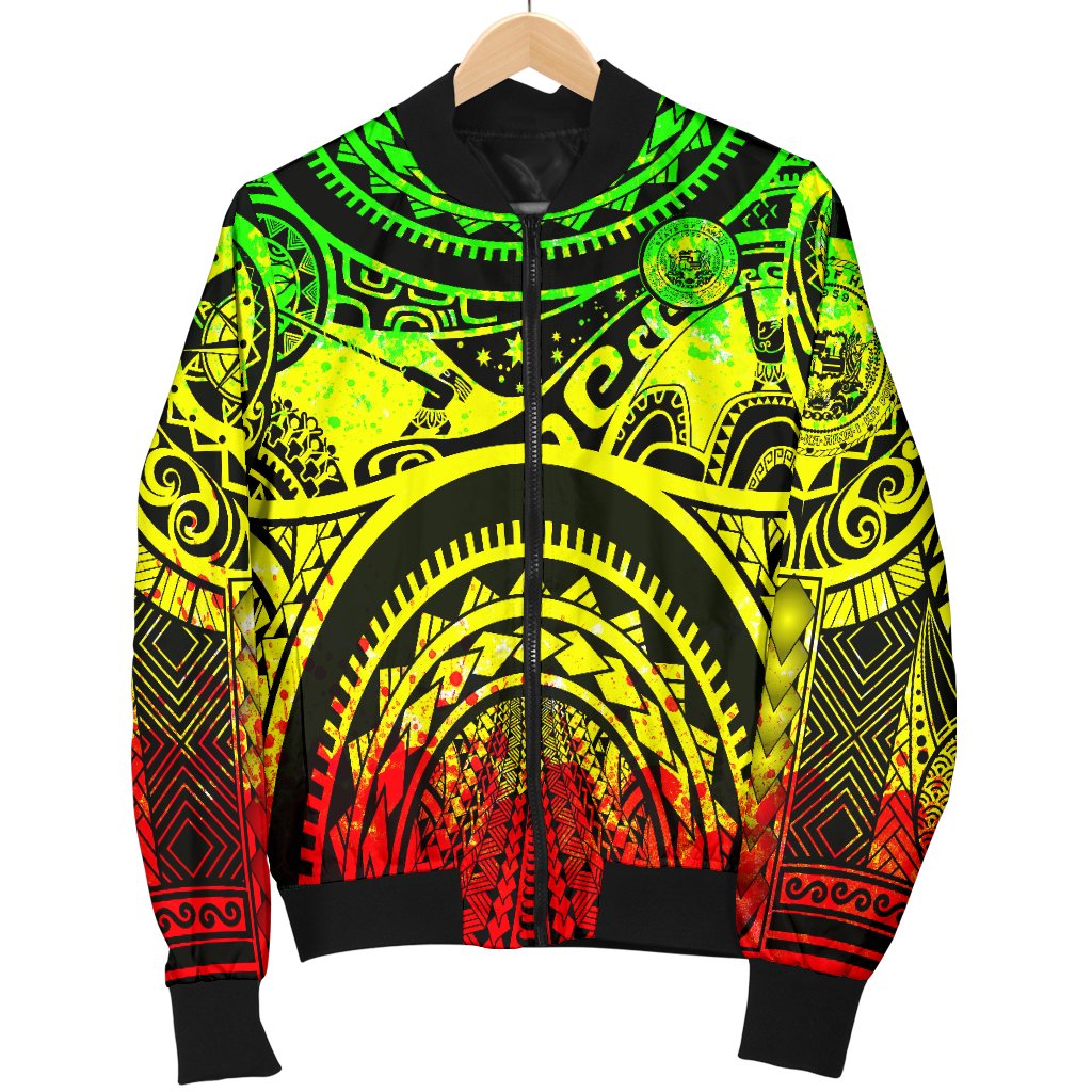 Hawaii Men's Bomber Jackets - Coat Of Arm Hawaii & Maui Tattoo - Polynesian Pride