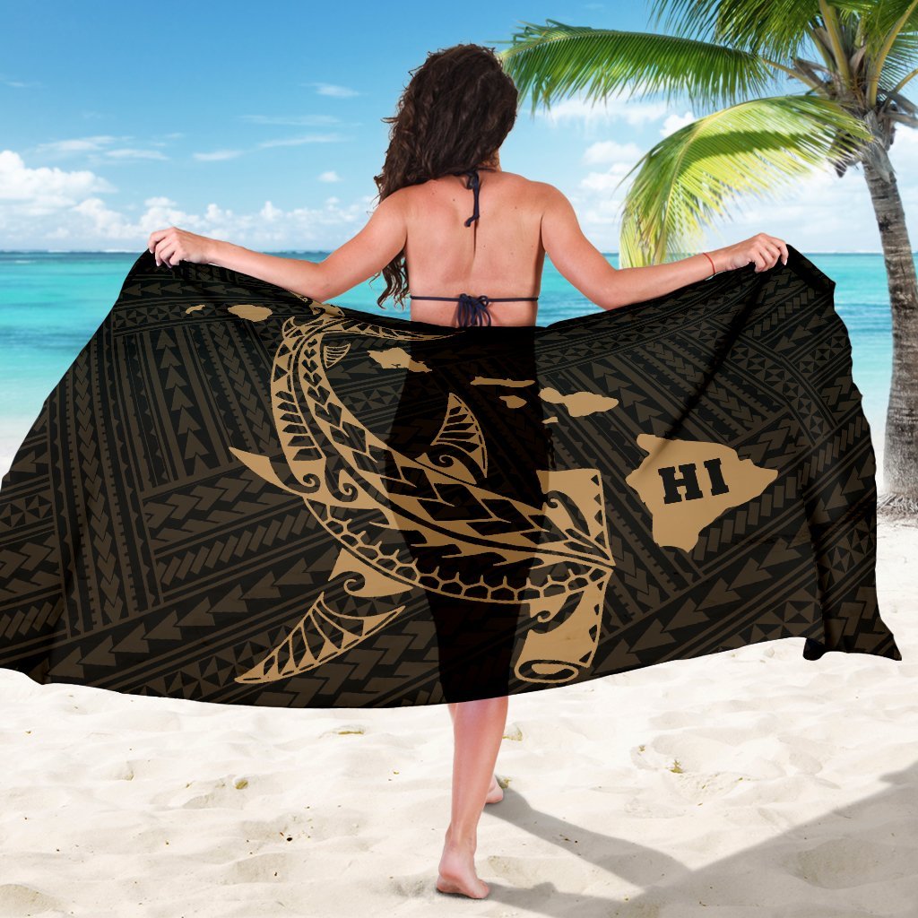 Hawaii Shark Gold Polynesian Sarong - Polynesian Pride