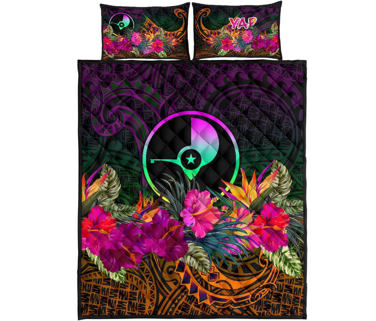 YAP Quilt Bed Set - Summer Hibiscus - Polynesian Pride