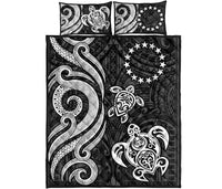 Cook Islands Quilt Bed Set - White Tentacle Turtle - Polynesian Pride