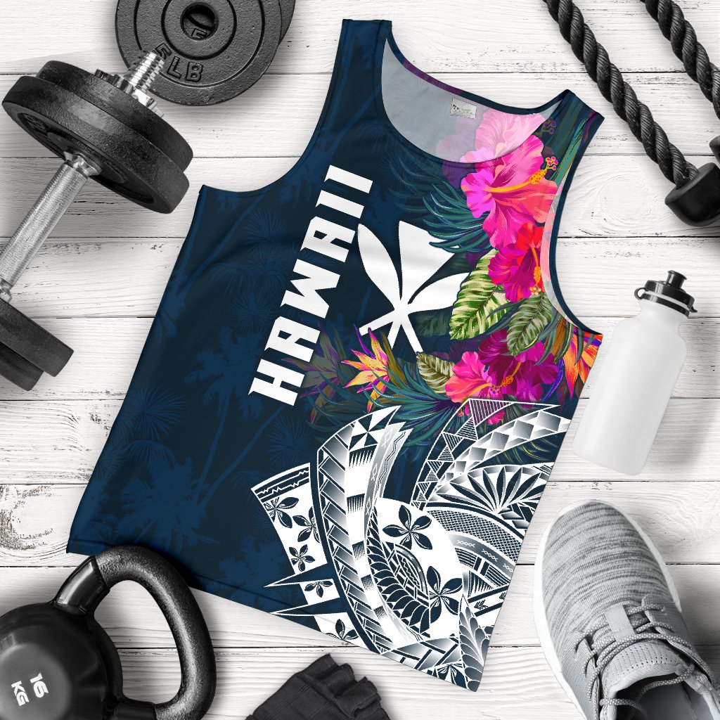 Polynesian Hawaii Men's Tank Top - Summer Vibes Blue - Polynesian Pride