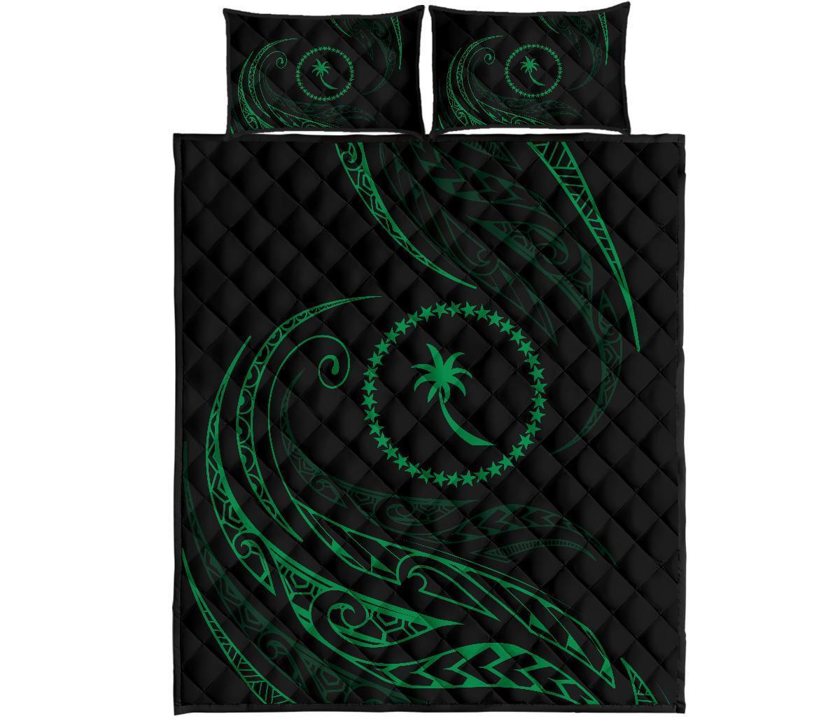 Chuuk Islands Quilt Bed Set - Green - Frida Style Green - Polynesian Pride