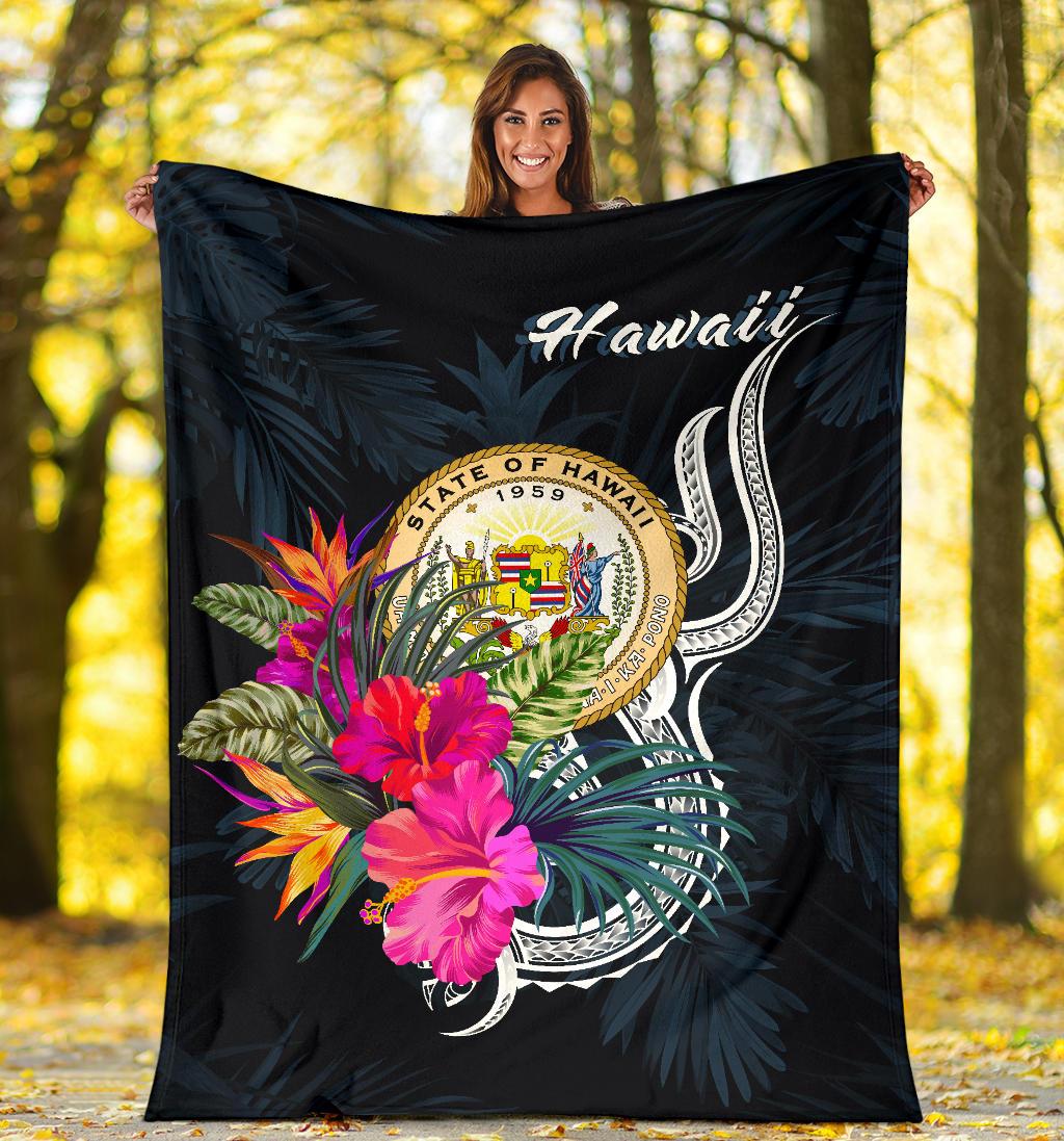 Hawaii Polynesian Premium Blanket - Tropical Flower - Polynesian Pride