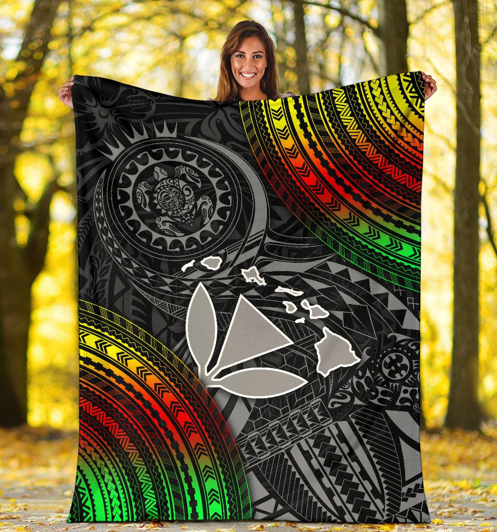 Hawaii Polynesian Premium Blanket - Kanaka Maoli Hawaiian Map - Polynesian Pride