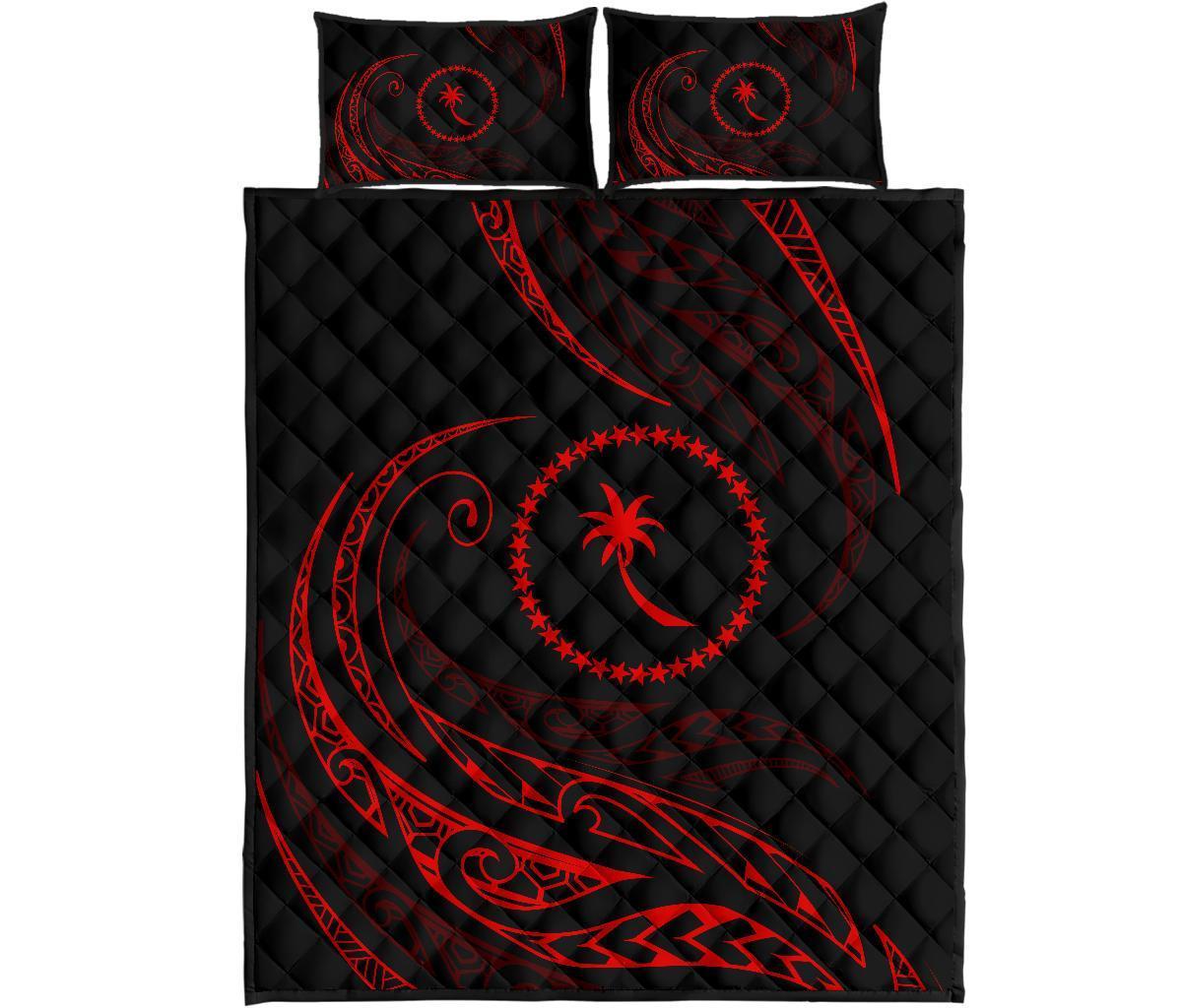 Chuuk Islands Quilt Bed Set - Red - Frida Style Red - Polynesian Pride