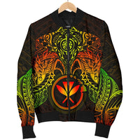 Polynesian Hawaii Bomber Jacket (Men) - Reggae Turtle Manta Ray - Polynesian Pride