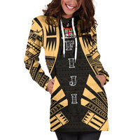 Fiji Hoodie Dress - Polynesian Tattoo Gold - Polynesian Pride