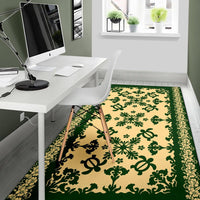 hawaiiHooded Area Rug - Hawaiian Quilt Turtle Dance Sea Pattern - Polynesian Pride