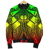 Samoa Polynesian Men's Bomber Jacket - Samoa Reggae Seal with Polynesian Tattoo - Polynesian Pride