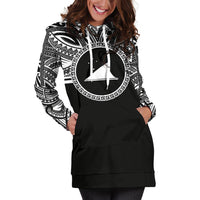 Tokelau Women Hoodie Dress - Tokelau Coat Of Arms Polynesian Black Color - Polynesian Pride