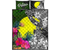Palau Quilt Bed Set - Turtle Plumeria Banana Leaf - Polynesian Pride
