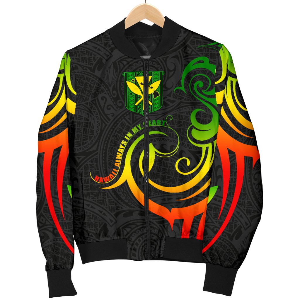 Hawaiian Kanaka Women's Bomber Jacket Hawaii Always In My Heart AH - Polynesian Pride