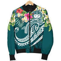 Samoa Polynesian Men's Bomber Jacket - Summer Plumeria - Polynesian Pride