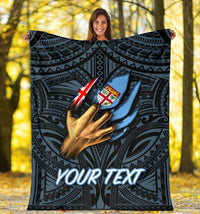 Fiji Personalised Premium Blanket - Fiji In Me (Blue) - Polynesian Pride