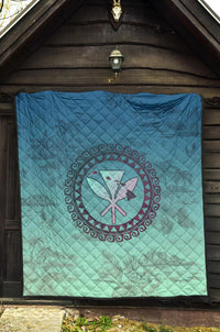 Hawaiian Map Kanaka Vintage Tropical Premium Quilt - Polynesian Pride