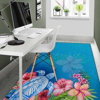 Polynesian Turtle Hibiscus Area Rug - Polynesian Pride