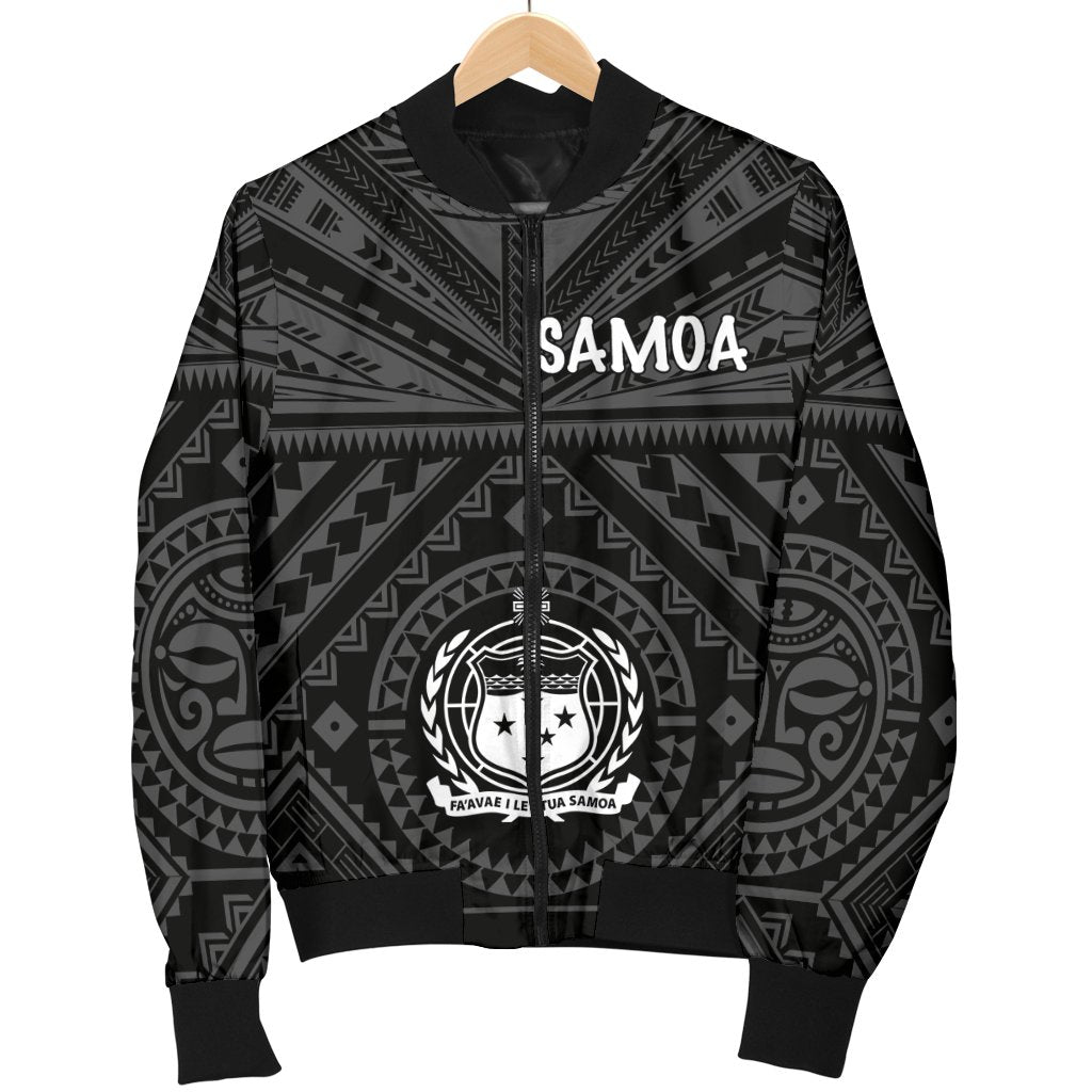 Samoa Men's Bomber Jacket - Samoa Seal In Polynesian Tattoo Style - Polynesian Pride