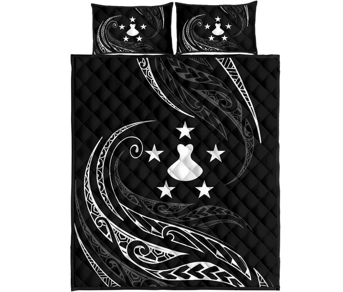 Austral Islands Quilt Bed Set - White - Frida Style White - Polynesian Pride