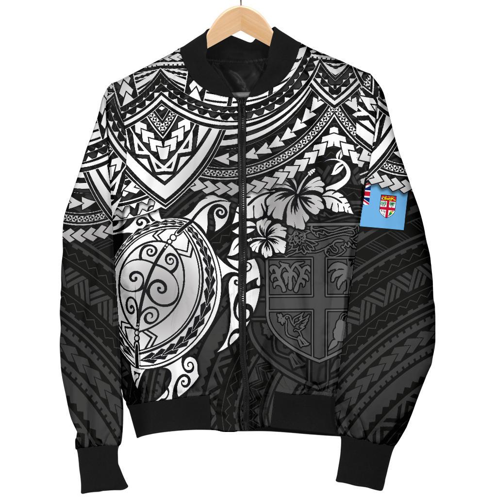 Fiji Polynesian Bomber Jacket (Men) - White Turtle - Polynesian Pride