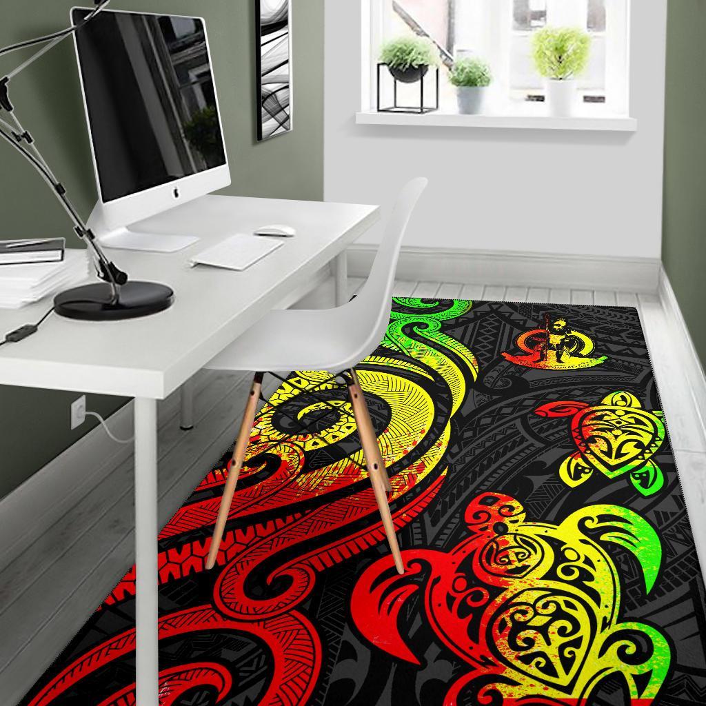 Vanuatu Area Rug - Reggae Tentacle Turtle - Polynesian Pride