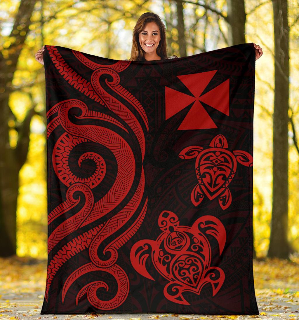 Wallis and Futuna Premium Blanket - Red Tentacle Turtle - Polynesian Pride