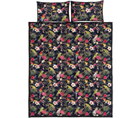 Hawaii Quilt Bed Set Tropical Hibiscus Strelitzia Palm Leaves AH - Polynesian Pride