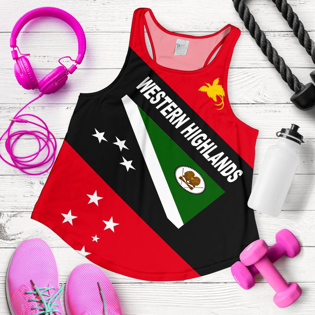 Papua New Guinea Women's Racerback Tank - Western Highlands Province Red - Polynesian Pride