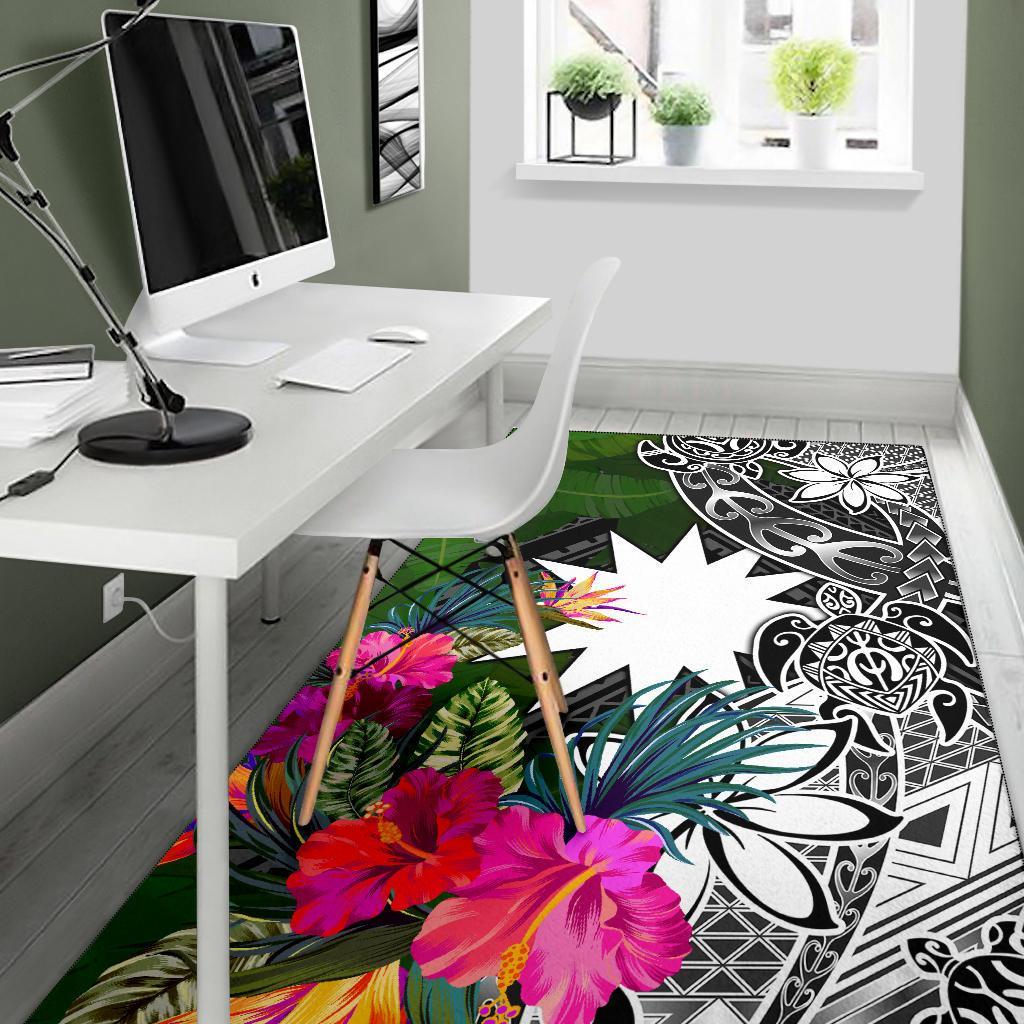 Nauru Area Rug - Turtle Plumeria Banana Leaf - Polynesian Pride