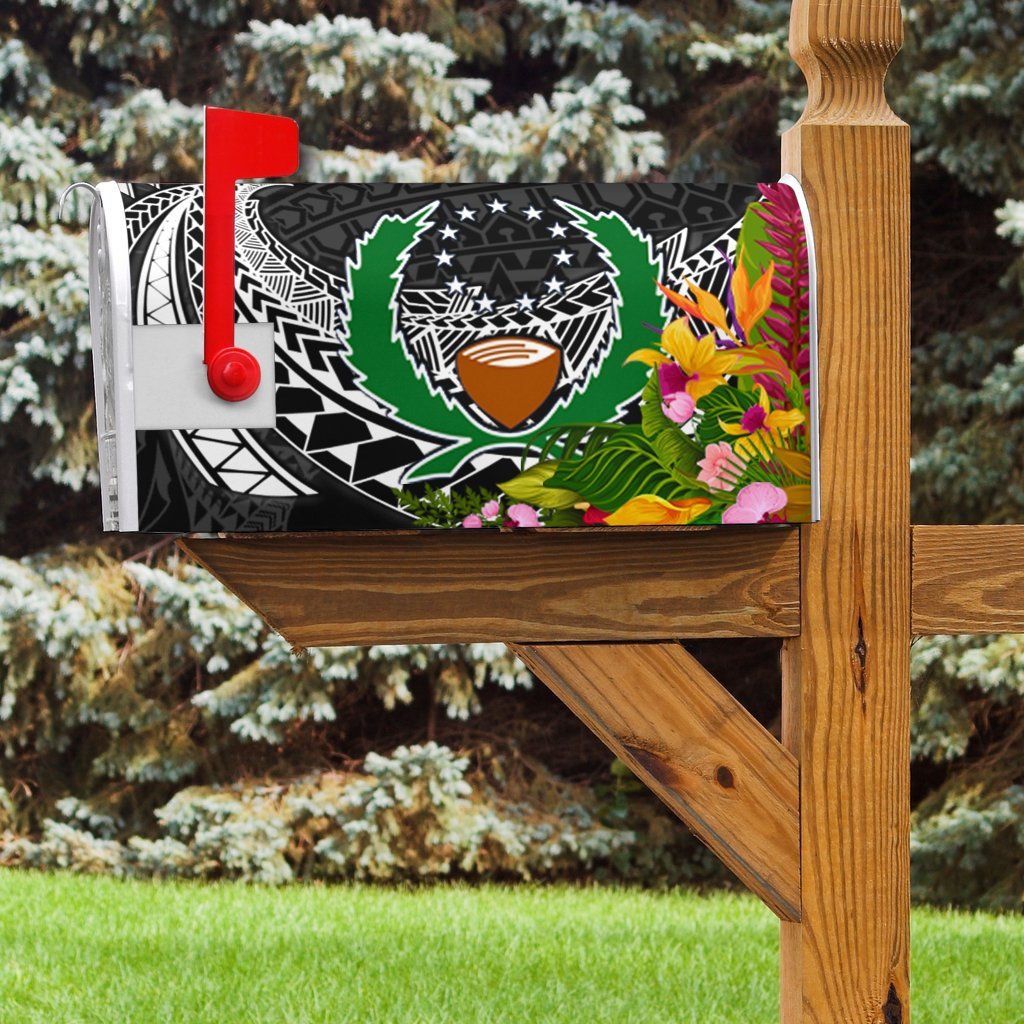 Pohnpei State Mailbox Cover - Tropical Flowers Style - Polynesian Pride