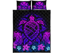 Hawaii Turtle Polynesian Blue Quilt Bed Set - Kuly Style Blue - Polynesian Pride