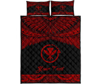 Hawaii Polynesian Custom Personalised Quilt Bed Set - Hawaii Pride Red Version - Polynesian Pride