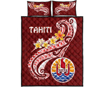 Tahiti Quilt Bed Set - Tahiti Seal Polynesian Patterns Plumeria - Polynesian Pride