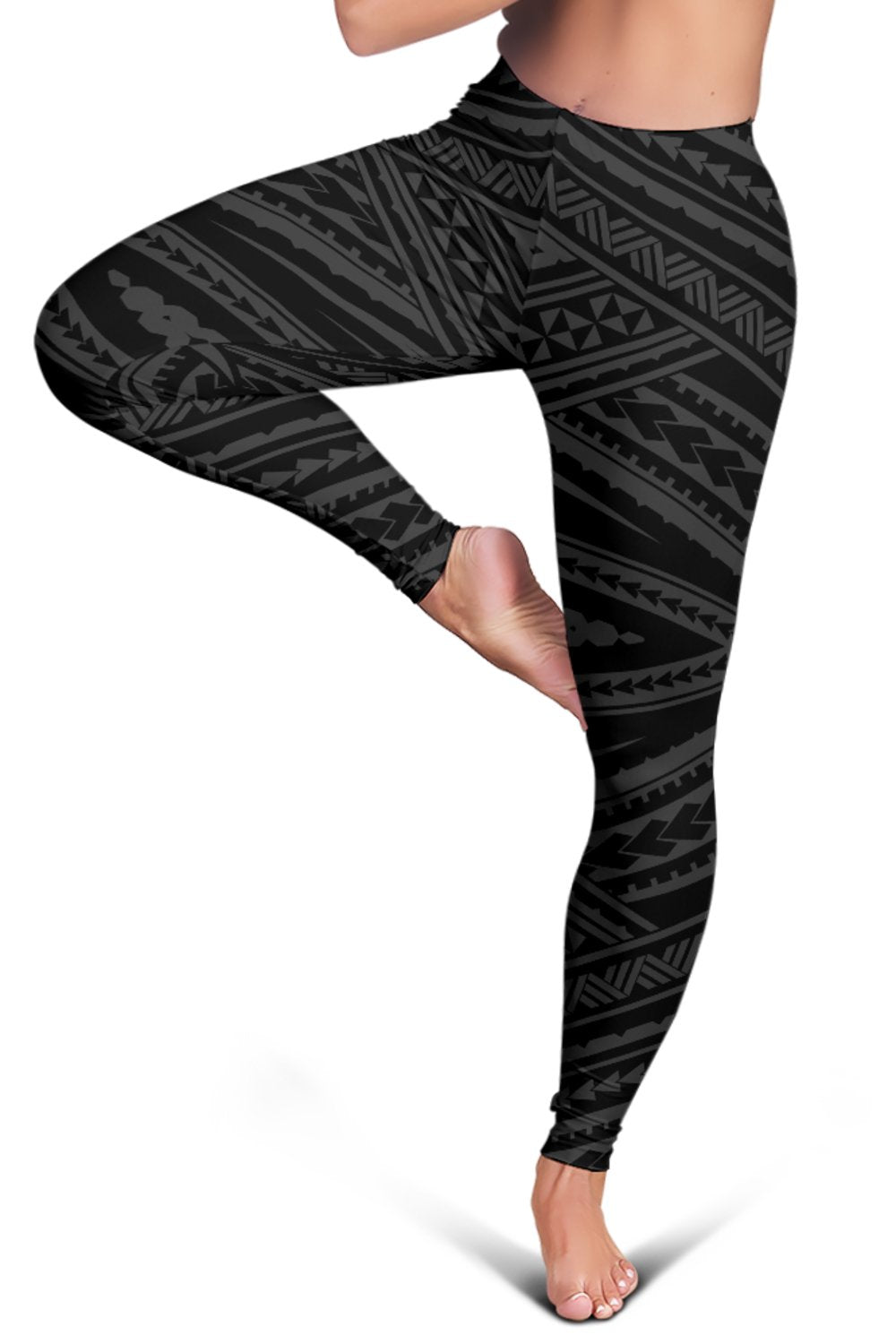 Polynesian Tatau Gray Hawaii Women's Leggings AH - Polynesian Pride