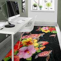 Hibiscus Plumeria Turtle Area Rug AH - Polynesian Pride