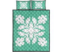 Hawaiian Quilt Bed Set Royal Pattern - Seafoarm - B2 Style - Polynesian Pride