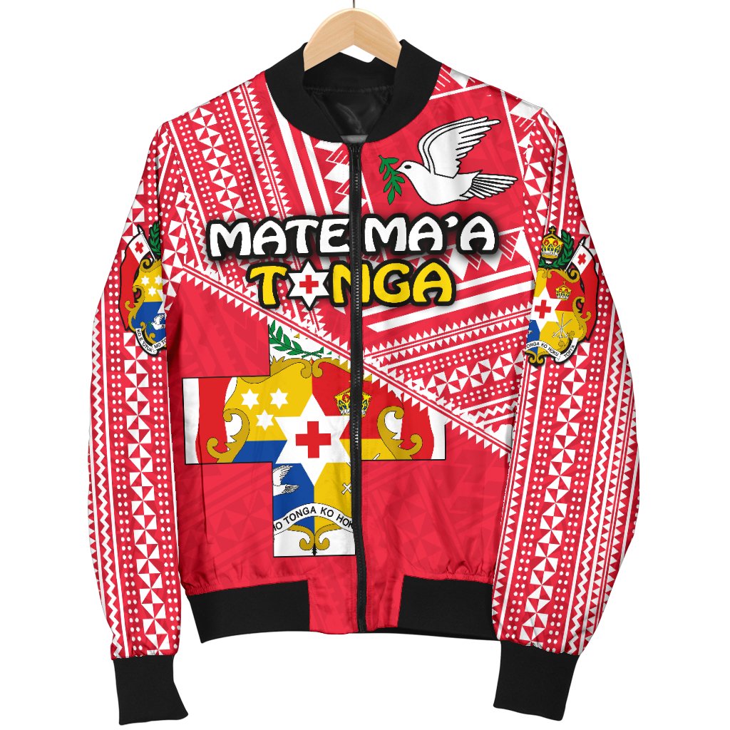 Mate Ma'a Tonga Men Bomber Jacket Coat Of Arms - Polynesian Pride