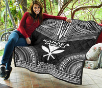 Hawaii Premium Quilt - Kanaka Maoli Polynesian Chief Black Version - Polynesian Pride