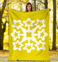 Hawaiian Premium Blanket Royal Pattern - Yellow - A1 Style - Polynesian Pride